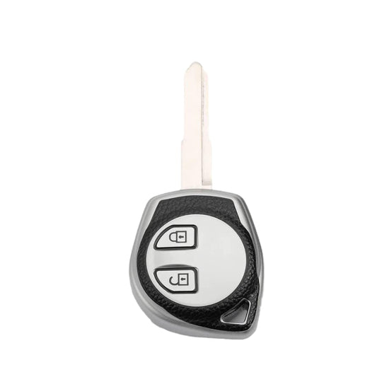Soft Premium TPU Leather Pattern Styling Car Remote Key Cover Case Compatible for Suzuki 2 Button Smart Key for Swift Baleno S-Cross Dzire WagonR SX4 Ritz