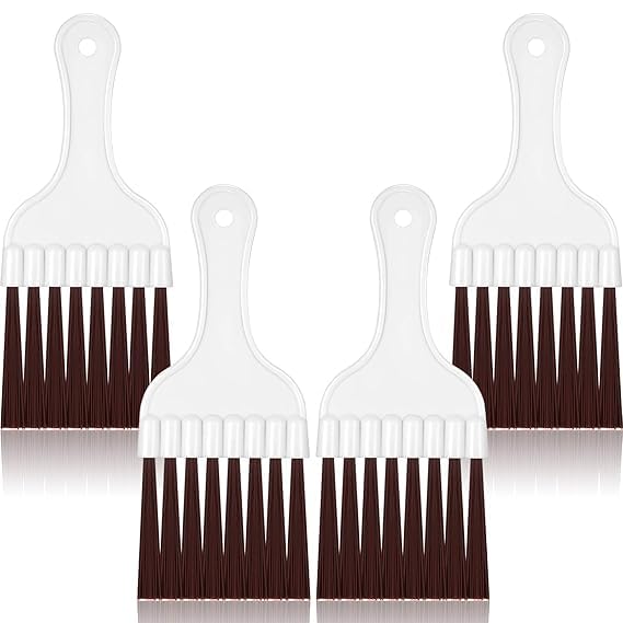 RF REDFOXX 4 Packs Air Conditioner Condenser Fin Cleaning Brush Refrigerator Coil Cleaning Whisk Brush Small Plastic Whisk Brush (Brown)