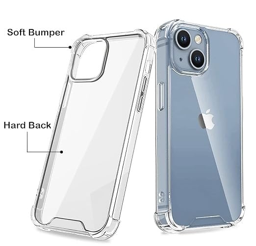 RF REDFOXX Compatible with i-Phone 11 Clear Case | Slim Shockproof Silicon & TPU Back Cover with Camera | Anti-Yellowing Scratch Resistant Transparent Phone Case for iPhone 11 (iPhone 14)