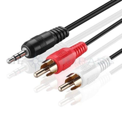 RF REDFOXX Audio Video 2RCA Stereo Cables with 3.5 mm Aux Jack for Home Theaters, Music Players, Set-up Boxes, Speakers and LCD/LED TVs