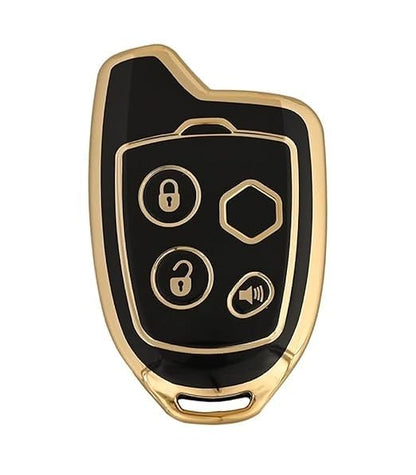 Suzuki Alto Smart Key Cover, 3-Button Remote Shell, Black and Gold TPU Case, Compatible with Alto 800 and Alto K10