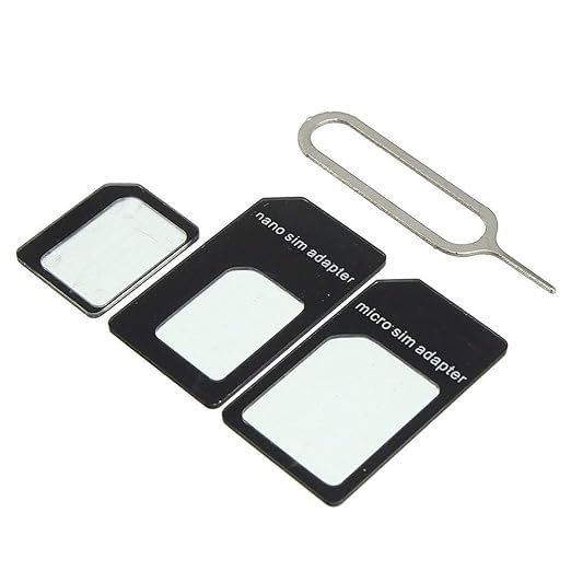4-in-1 Nano SIM Card Adapter with SIM Ejector Pin – Universal SIM Card Converter for Standard, Micro, Nano SIM Cards, Easy to Use & Convenient.