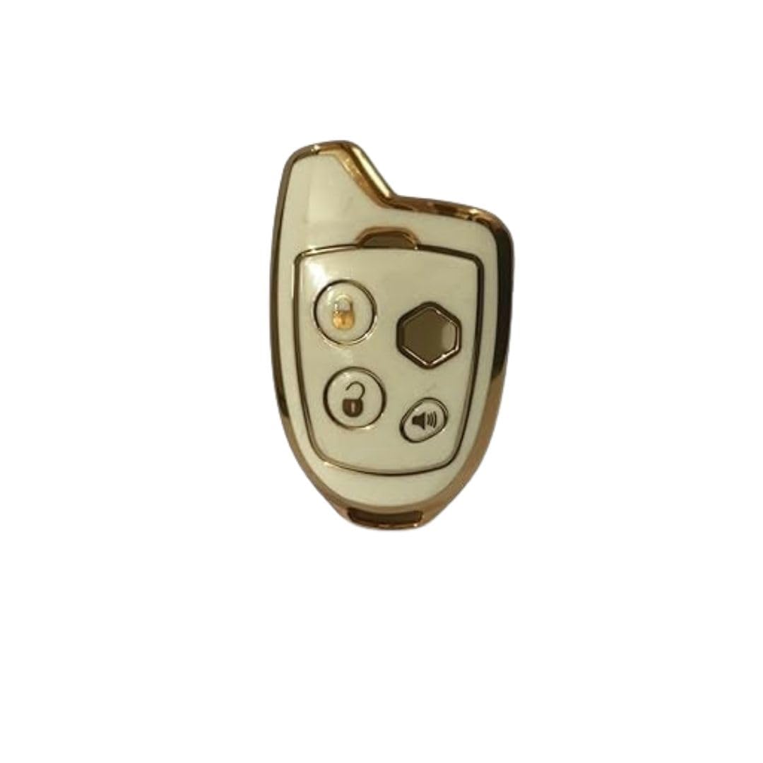 TPU Key Cover for Suzuki Models: Swiift, Dziire, Rittz, WagoonR, S-Cross, Ertigaa, Ciazz, Celeerio, Balleno, Scrross, and Vitarra Brezza with Nippon Remote Key Cover (White).