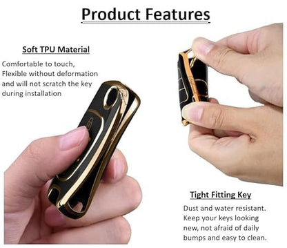 TPU Car Key Cover Compatible with Hyundai Elantra, Old i10, i20, Verna Fluidic – Durable, Stylish Protection for 2/3 Button Flip Smart Keys (Pack of 1)
