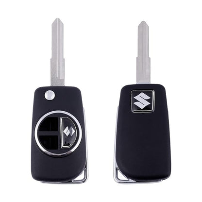 Flip Key Shell Compatible with Maruti Suzuki Swift, Baleno, WagonR, Jimny, Fronx – 2 Button Flip Key Casing (Not Compatible with Brezza, Ciaz, S-Cross) – Key Blade Needs Cutting.