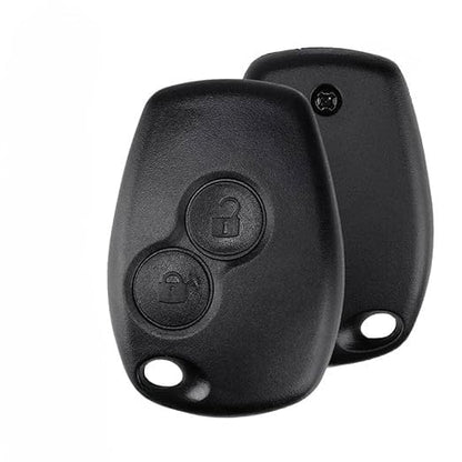 2-Button Remote Key Fob Shell Case – Compatible with Renault Logan, Duster, Verito, Lodgy, Kwid – Replacement Car Key Cover (Black)