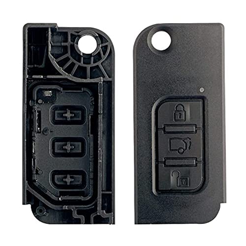 flip Key Shell and Silicon keycover fit for Mahindra XUV 500 Original (Half Keyshell and One Silicon Cover only), 3 Button Key, Black