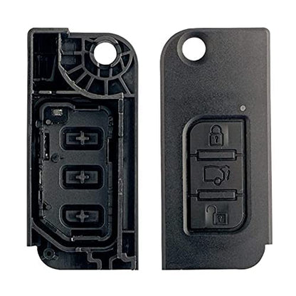 flip Key Shell and Silicon keycover fit for Mahindra XUV 500 Original (Half Keyshell and One Silicon Cover only), 3 Button Key, Black