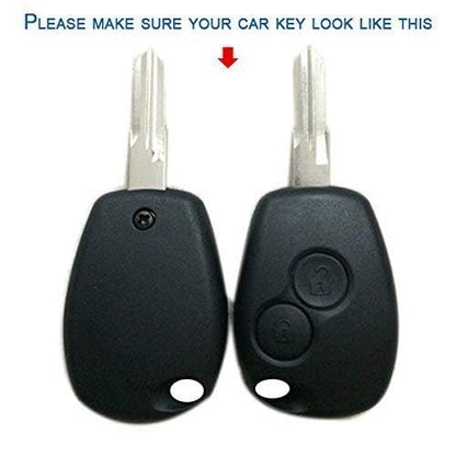 Replacement Keyshell and Silicone Key Cover | Central Locking with Keyblade Compatible with Renault Duster and Logan | 2 Button Keyshell Keycase