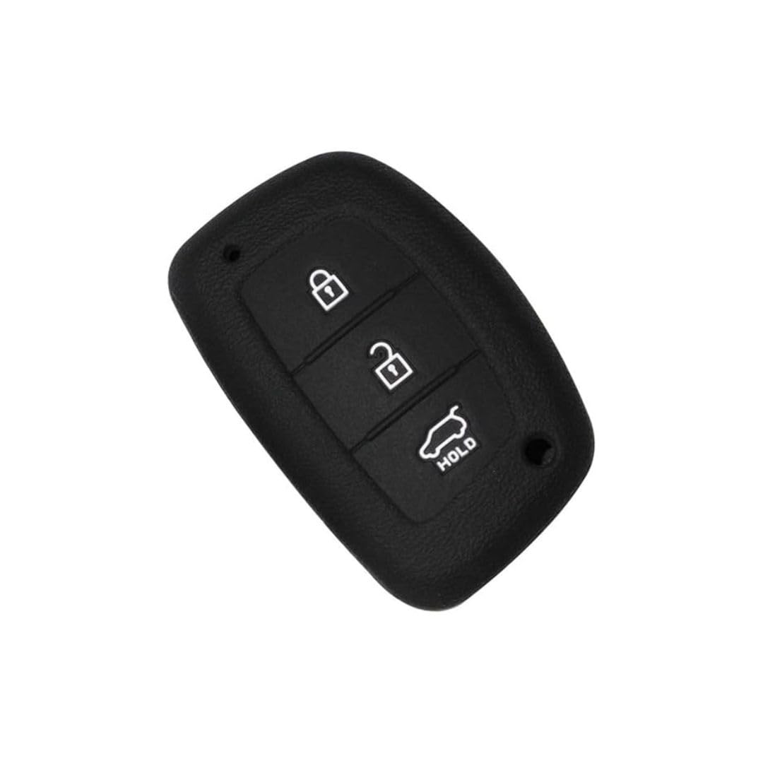 Car Silicone Rubber Key Cover for H-undai Cretaa / I20 Elite - Black - Premium Protection, Durability, and Style ( Pack of 1).