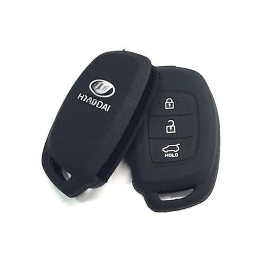Car Silicone Rubber Key Cover for H-undai Cretaa / I20 Elite - Black - Premium Protection, Durability, and Style ( Pack of 1).