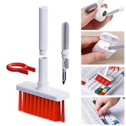 RF REDFOXX 5 in 1 Keyboard Cleaning Brush Kit,Multifunctional Earbuds Cleaner with Keycap Puller,Cleaning Tools for Mechanical Keyboard,PC Laptop and Earphone