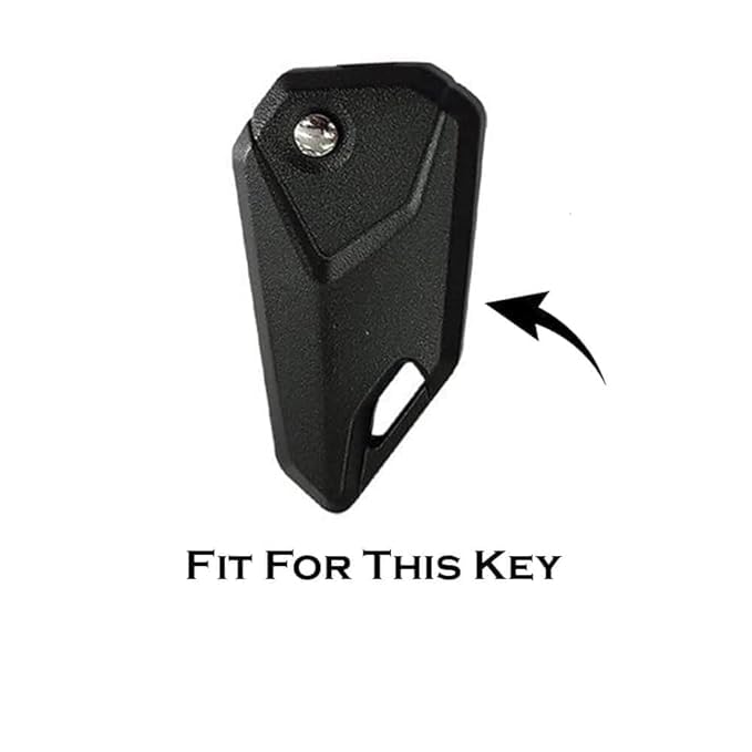 TPU Key Cover Compatible for aftermarket Bike flip Keys with Keychain, Black, Pack of 1