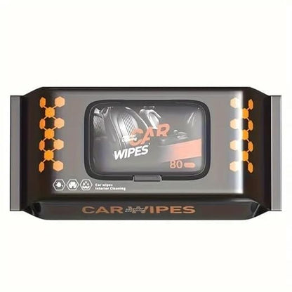 Car Cleaning Wipes 80 Pcs – Dashboard Scratch Remover Wet Tissue for Vehicle Interior, Auto Seats, Windows, Glass, Leather & Steering – Disposable Car Care Cleaner Wipes (Pack of 1)