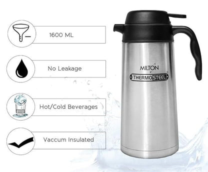 Spare Lid Compatible with Milton Astral Thermosteel Flask | Fits 1200ml, 1600ml & 2000ml (1900ml) Bottles | Leak-Proof Replacement Cap | BPA-Free | Black (Only Lid)