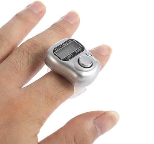 Mini Digital Finger Tally Counter – Electronic Japa Mala Counter with Adjustable Finger Ring – For Mantra Chanting, Tasbeeh, Cricket, Head Count & More (Color May Vary)
