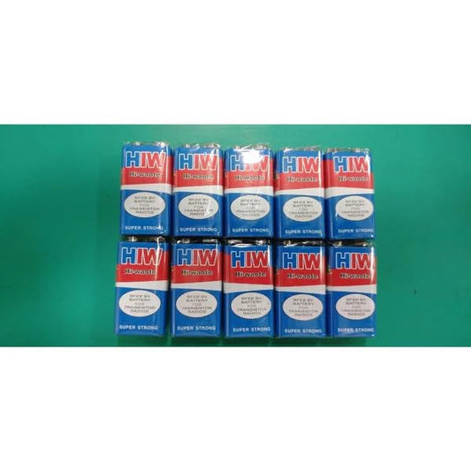 RF REDFOXX hi-waote 6F22 29312 HW Long Life Zinc Carbon Battery Hi-Watt (Pack of 10) 9V 6F22M Zinc Carbon Long Life General Purpose 9 Volt Batteries Multi Color