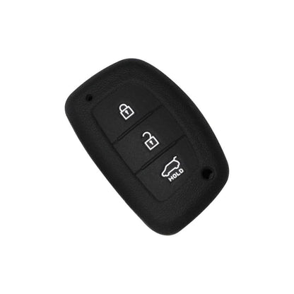 RF REDFOXX Car Silicone Rubber Key Cover for H-undai Cretaa / I20 Elite - Black - Premium Protection, Durability, and Style ( Pack of 1)