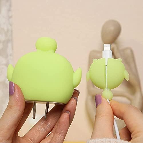 RF REDFOXX Silicone Protective Case for Apple 20W & 18W iPhone USB-C Power Adapter Charger and for USB Lightning Cable, 3D Case for iPhone Charger - 18W/20W (Green)