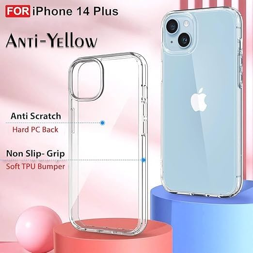 Compatible with i-Phone 11 Clear Case | Slim Shockproof Silicon & TPU Back Cover with Camera | Anti-Yellowing Scratch Resistant Transparent Phone Case for iPhone 11 (iPhone 14 Plus)