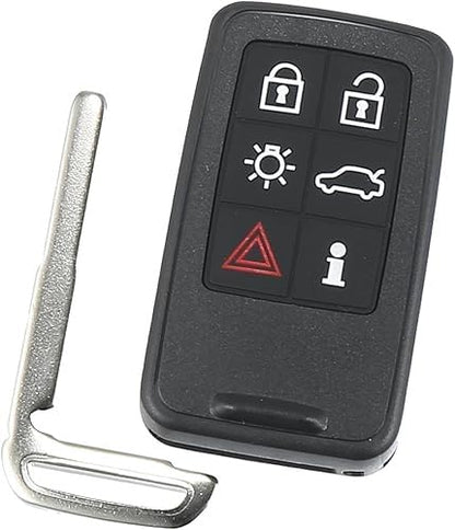 902MHz 6 Button Smart Car Key Fob Compatible with Volvo XC60 V70 V60 (2007–2016) | Keyless Entry Remote Replacement | FCC ID KR55WK49266 | Model 30659502