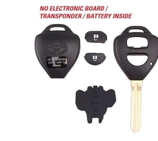 RF REDFOXX 2 Button Smart Key Shell Model Compatibility for Toyota INNOVA, FORTUNER, ETIOS, Camry, Corolla, etc - Replacement Key Cover | Toyota Key (Shell with Blade)