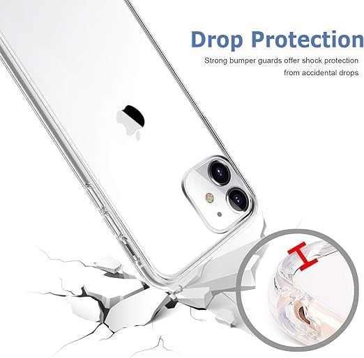 RF REDFOXX Compatible with iPhone 16/15/14/13/12/11 Clear Case | Slim Soft Silicone TPU Shockproof Cover with Camera & Screen Protection | Anti-Yellowing Scratch-Resistant Transparent Phone Case