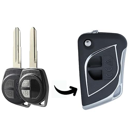 Modified Remote Flip Key Shell Case Compatible with Maruti Suzuki Swift, Dzire, SX4, WagonR, Alto, Ritz, Baleno, Celerio, Brezza, Ertiga, XL6, S-Presso, Fronx, Jimny & Grand Vitara Key Cover