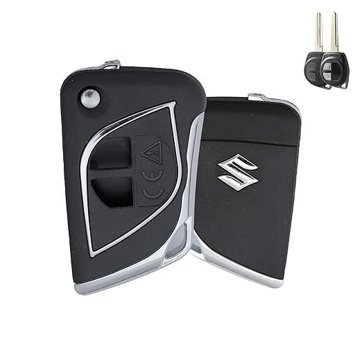 Modified Remote Flip Key Shell Case Compatible with Maruti Suzuki Swift, Dzire, SX4, WagonR, Alto, Ritz, Baleno, Celerio, Brezza, Ertiga, XL6, S-Presso, Fronx, Jimny & Grand Vitara Key Cover