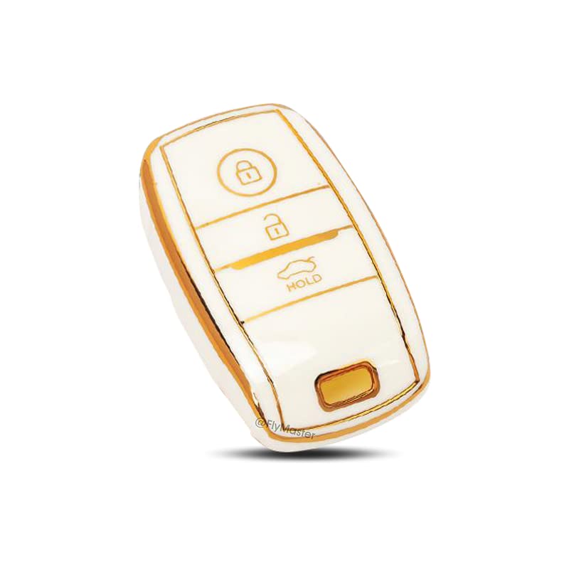 TPU Key Cover Compatible with KIA Seltos Carens 2ND. (White)