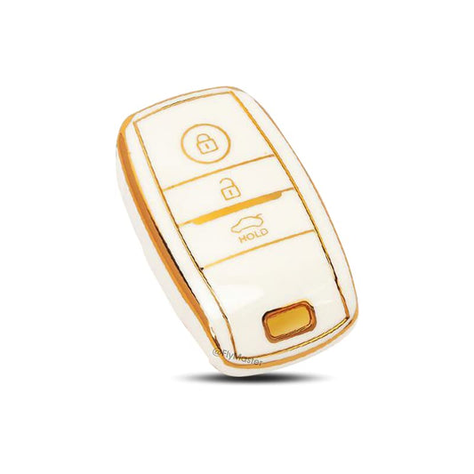 TPU Key Cover Compatible with KIA Seltos Carens 2ND. (White)