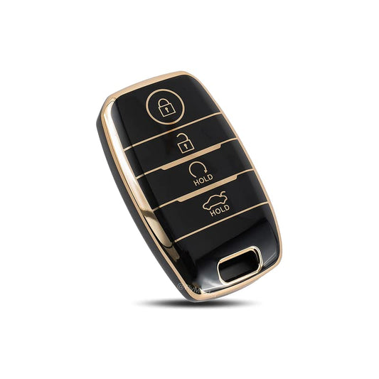TPU Key Cover Compatible with KIA Sonet 2020 Seltos 2020+. (Black)