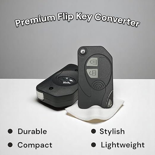 Flip Key Shell Compatible with Maruti Suzuki New Brezza, Baleno, WagonR, Fronx, Grand Vitara – 2 Button Remote Key Case (Key Blade Needs Cutting, Not for Ciaz, Alto, S-Cross).