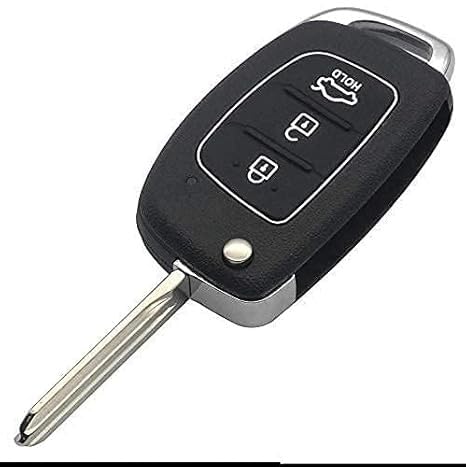 Remote Key Shell Compatible with Hyundai i20, Verna, Xcent & Grand i10 Replacement Car Key Fob Case Housing Durable ABS Plastic Black (Pack of 1)