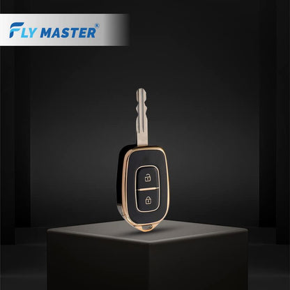 TPU Key Cover Compatible with Renault Duter Triber Redi.Go Kwid. (Black)
