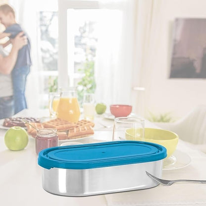 Spare Oval Container Lid Compatible with Milton Steel Refresh Tiffin | Fits 650ml–675ml Oval Container | Leak-Resistant Replacement Lid | Blue