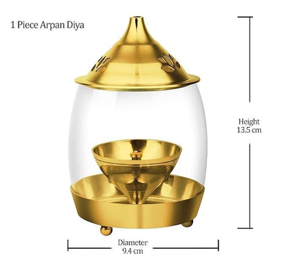 Spare Borosilicate Glass Chimney for Arpan Diya | Compatible with Treo by Milton Brass Decorative Puja Diya | Durable & Heat-Resistant Glass Cover Pack of 1