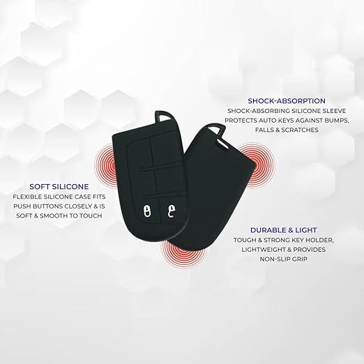 Key Hub Silicone Key Cover Compatible with Jeiep Compass | Traiilhawk Smart Key (Black) - Premium Protection for Your Key Fob