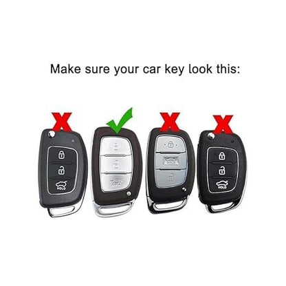 TPU Car Key Cover Compatible with Hyundai Elantra, Old i10, i20, Verna Fluidic – Durable, Stylish Protection for 2/3 Button Flip Smart Keys (Pack of 1) (Hyundai I20)
