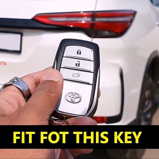 TPU Smart Key Cover for Toyota Fortuner Crysta, 2nd Generation, Premium Car Key Case Protector, Black and Gold