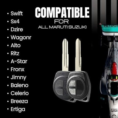 Modified Remote Flip Key Shell Case Compatible with Maruti Suzuki Swift, Dzire, SX4, WagonR, Alto, Ritz, Baleno, Celerio, Brezza, Ertiga, XL6, S-Presso, Fronx, Jimny & Grand Vitara Key Cover