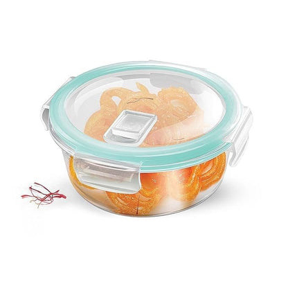 Spare Lid for Treo by Milton Round Clip Fresh Borosilicate Glass Container – 400ml | Airtight Leak-Proof Replacement Cover for All Fresh Tiffin Lunch Box | Transparent
