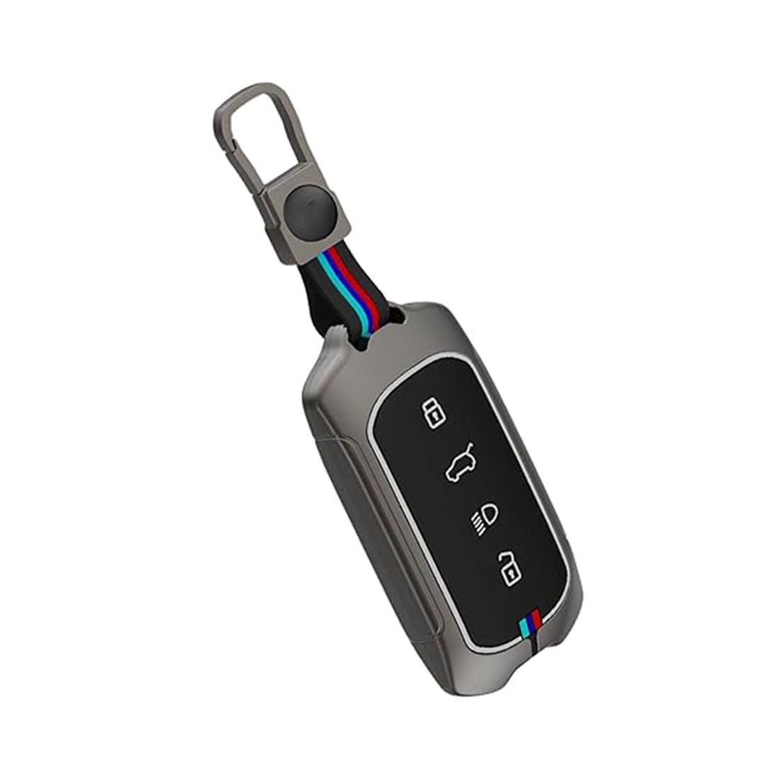 Metal Key Cover Compatible with 4-Button Smart Key – Durable, Stylish & Protective Key Case for Curvv & EV Models – Ultimate Protection for Your Key Fob.