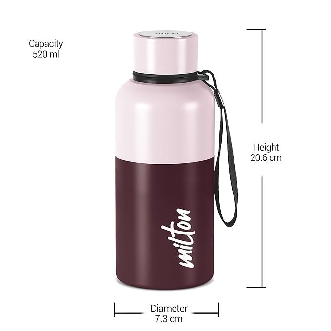 Spare Lid Compatible with Milton Ancy Thermosteel Water Bottle | Fits 500ml / 750ml / 1000ml | Leak-Proof Replacement Cap | Light Pink | 24 Hr Hot & Cold