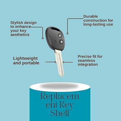 Replacement Remote Key Shell Compatible with Chevrolet Beat Car Key Fob Case Housing Durable ABS Plastic Black (Pack of 1)