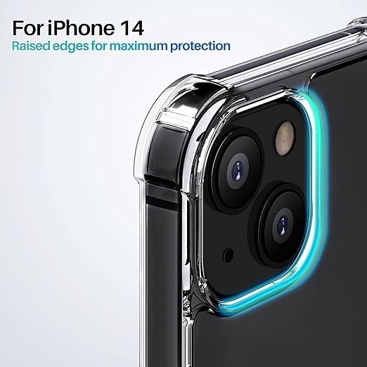 RF REDFOXX Compatible with i-Phone 11 Clear Case | Slim Shockproof Silicon & TPU Back Cover with Camera | Anti-Yellowing Scratch Resistant Transparent Phone Case for iPhone 11 (iPhone 14)