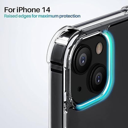 RF REDFOXX Compatible with i-Phone 11 Clear Case | Slim Shockproof Silicon & TPU Back Cover with Camera | Anti-Yellowing Scratch Resistant Transparent Phone Case for iPhone 11 (iPhone 14)