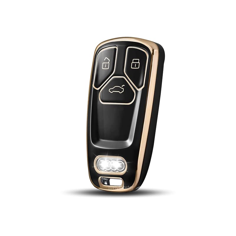 TPU Key Cover Compatible with Audi A 8 Q7 RS TT 2ND. (Black)