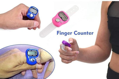 Mini Digital Finger Tally Counter – Electronic Japa Mala Counter with Adjustable Finger Ring – For Mantra Chanting, Tasbeeh, Cricket, Head Count & More (Color May Vary)