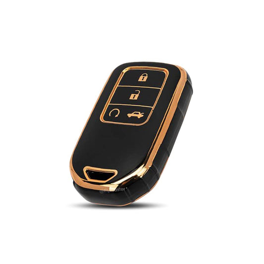 TPU Car Key Cover Compatible with Honda Accord, Civic, WR-V, BR-V, CR-V, City & Jazz | Black